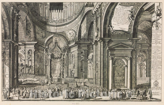 Art Print : Giuseppe Tiburtio Vergelli - Canonization of Five Cardinals in Saint Peter's Basilica, Rome : Vintage Wall Art