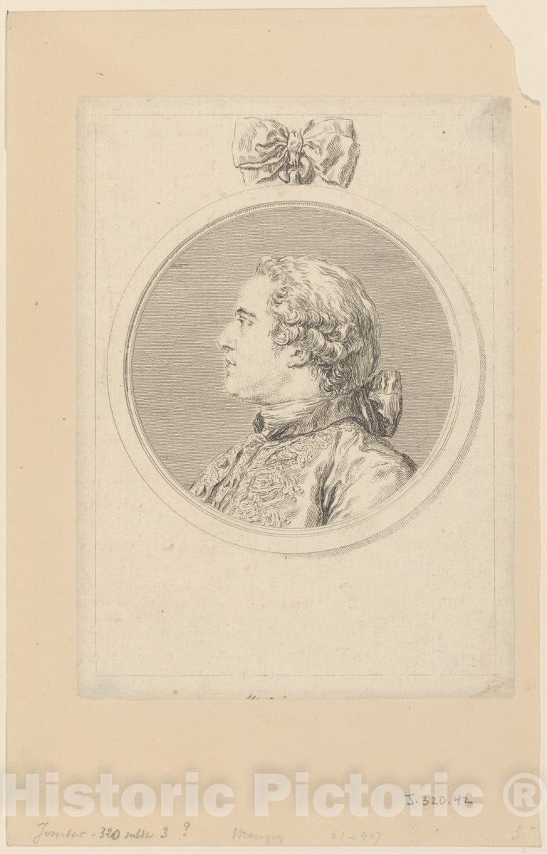 Art Print : Charles Nicolas Cochin II - Le Marquis de Marigny : Vintage Wall Art