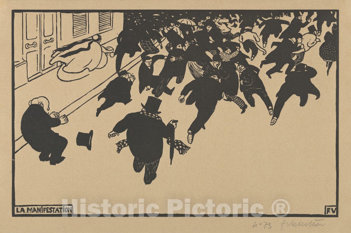 Art Print : Félix Vallotton - The Demonstration (La Manifestation) : Vintage Wall Art