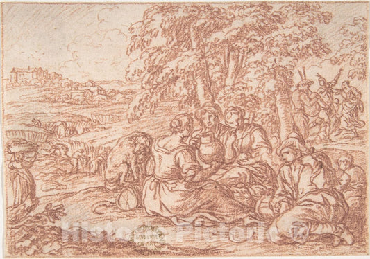 Art Print : Jonas Umbach - August (one of a Series Representing The labors of The Months) : Vintage Wall Art
