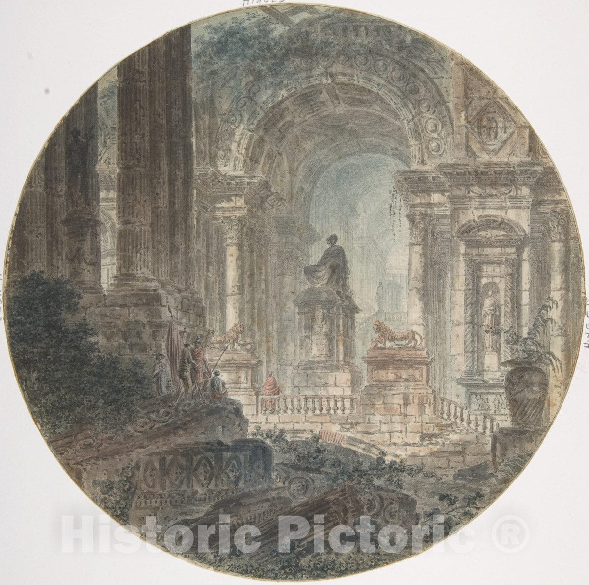 Art Print : Jean Henri Alexandre Pernet - Architectural Fantasy 2 : Vintage Wall Art