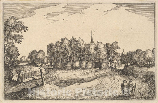 Art Print : Claes Jansz. Visscher - A Convent from Regiunculae et Villae Aliquot Ducatus Brabantiae : Vintage Wall Art