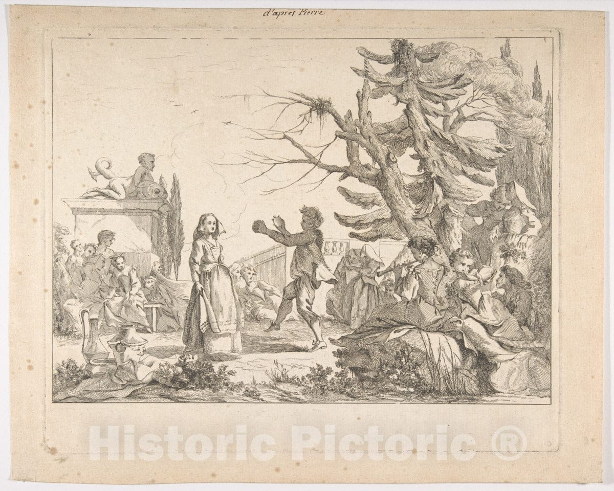 Art Print : Jean-Baptiste Marie Pierre - Impromtu Dance (Le Bal improvisé) : Vintage Wall Art