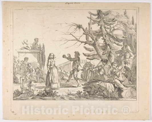 Art Print : Jean-Baptiste Marie Pierre - Impromtu Dance (Le Bal improvisé) : Vintage Wall Art