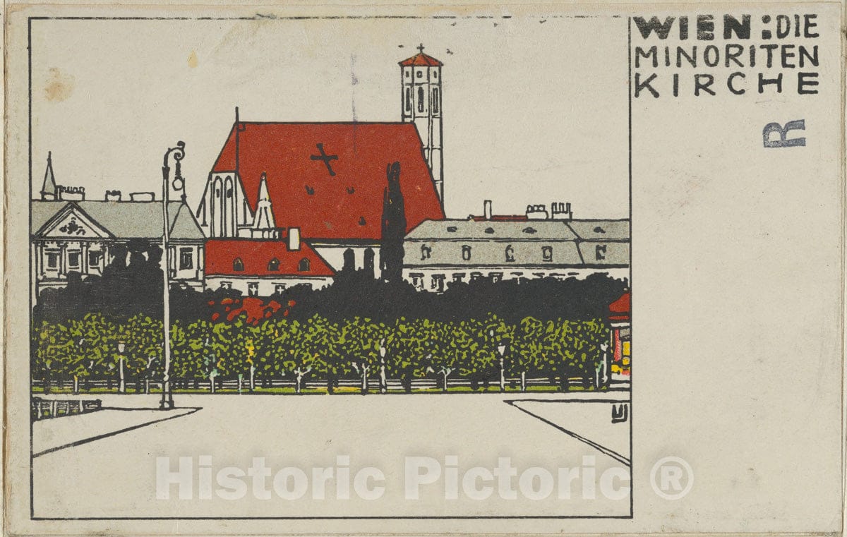 Art Print : Urban Janke - Vienna: Minorite Church (Wien: Die Minoriten Kirche) : Vintage Wall Art