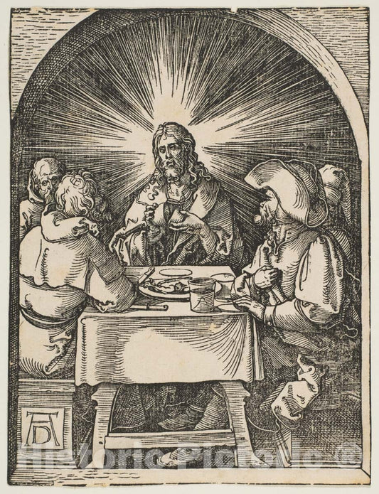 Art Print : Albrecht Dürer - Christ in Emmaus, from The Small Passion 2 : Vintage Wall Art