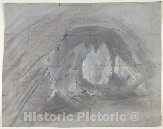 Art Print : Eugène Cicéri - Design for a Stage Set at The Opéra, Paris 4 : Vintage Wall Art