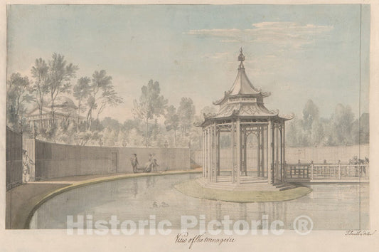 Art Print : Thomas Sandby - View of The Menagerie at Kew : Vintage Wall Art