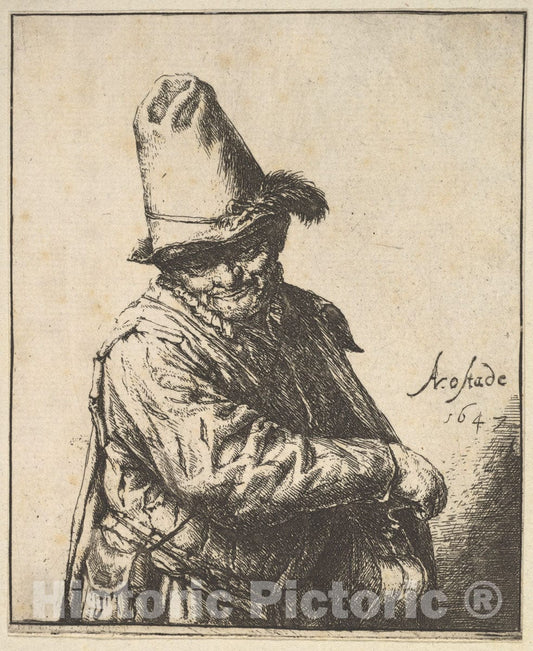 Art Print : Adriaen Van Ostade - Hurdy Gurdy Man : Vintage Wall Art