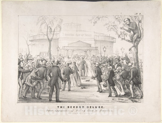 Art Print : Anonymous, American, 19th Century - Castle Gardens, The Second Deluge, First Appearance of Jenny Lind in America : Vintage Wall Art