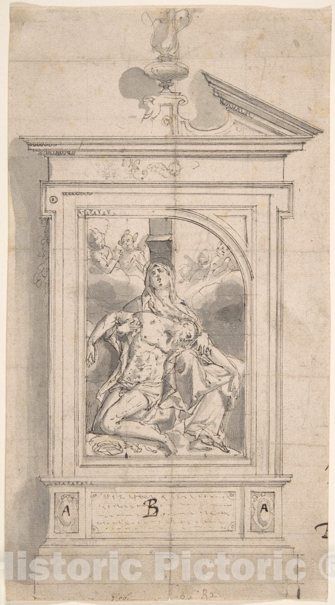 Art Print : Peter Candid (Pieter de Witte, Pietro Candido) - Pietà (Design for an Altar) : Vintage Wall Art