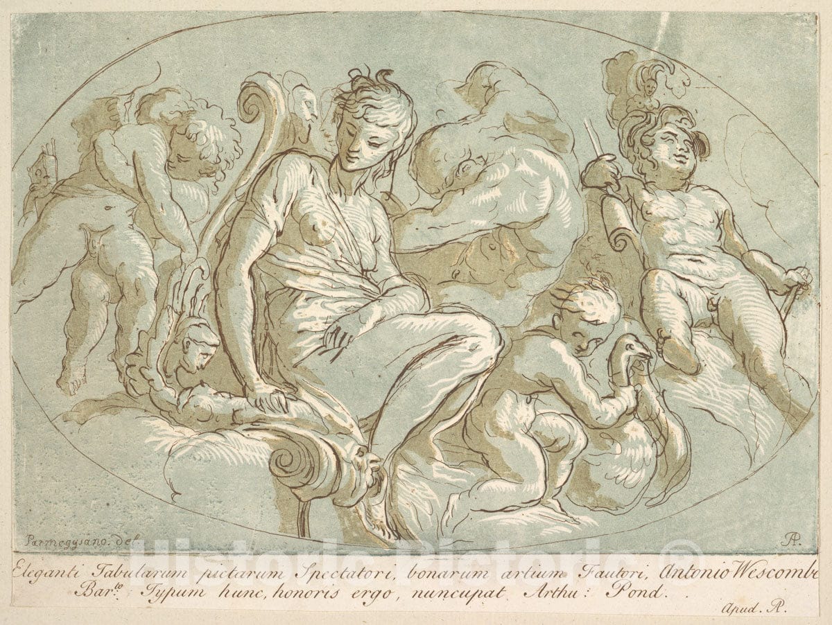 Art Print : Arthur Pond - Venus Surrounded by Putti : Vintage Wall Art