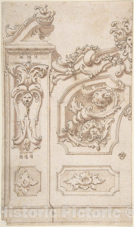 Art Print : Italian, 18th Century - Half a Design for Ornament : Vintage Wall Art