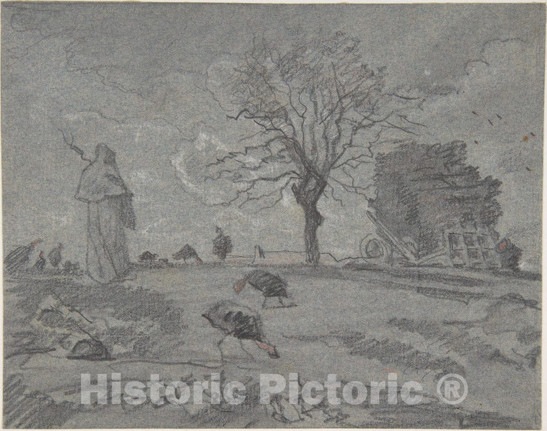 Art Print : Alfred-Ernest Robaut - Copy of a Painting Entitled L'Automne, by J.F. Millet : Vintage Wall Art