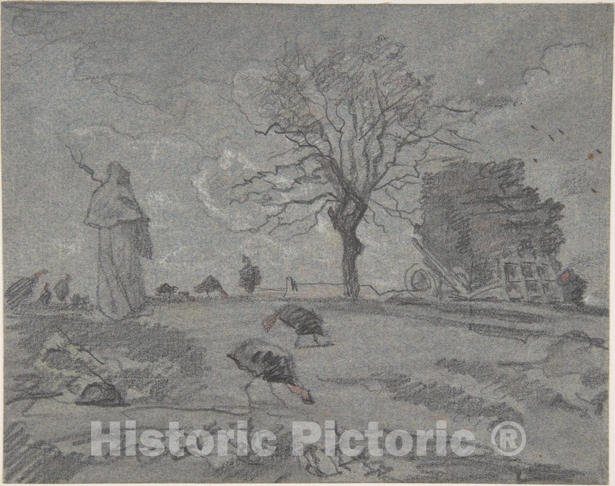 Art Print : Alfred-Ernest Robaut - Copy of a Painting Entitled L'Automne, by J.F. Millet : Vintage Wall Art