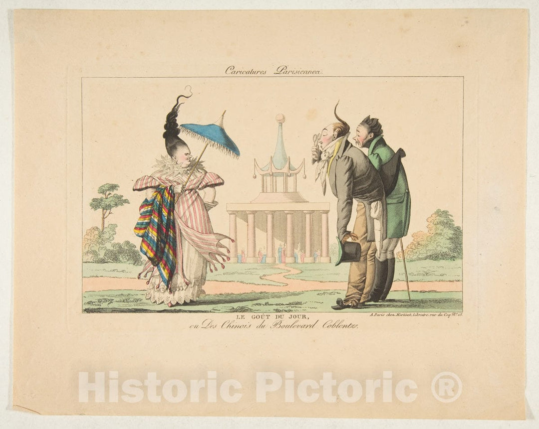 Art Print : Published by Aaron Martinet - Le Goût du Jour ou Des Chinois du Boulevard Coblentz, from Caricatures Parisiennes : Vintage Wall Art