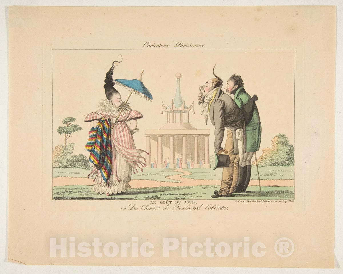 Art Print : Published by Aaron Martinet - Le Goût du Jour ou Des Chinois du Boulevard Coblentz, from Caricatures Parisiennes : Vintage Wall Art