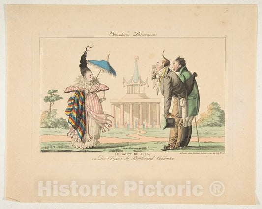 Art Print : Published by Aaron Martinet - Le Goût du Jour ou Des Chinois du Boulevard Coblentz, from Caricatures Parisiennes : Vintage Wall Art