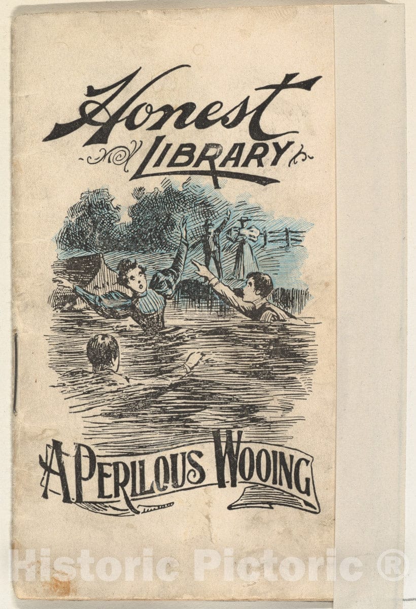 Art Print : Issued by W. Duke, Sons & Co. - A Perilous Wooing, from The Honest Library Series Issued by Duke Sons & Co. to Promote Honest Long Cut Tobacco : Vintage Wall Art