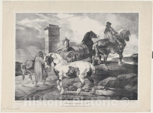 Art Print : Théodore Gericault - Horses Going to a Fair : Vintage Wall Art