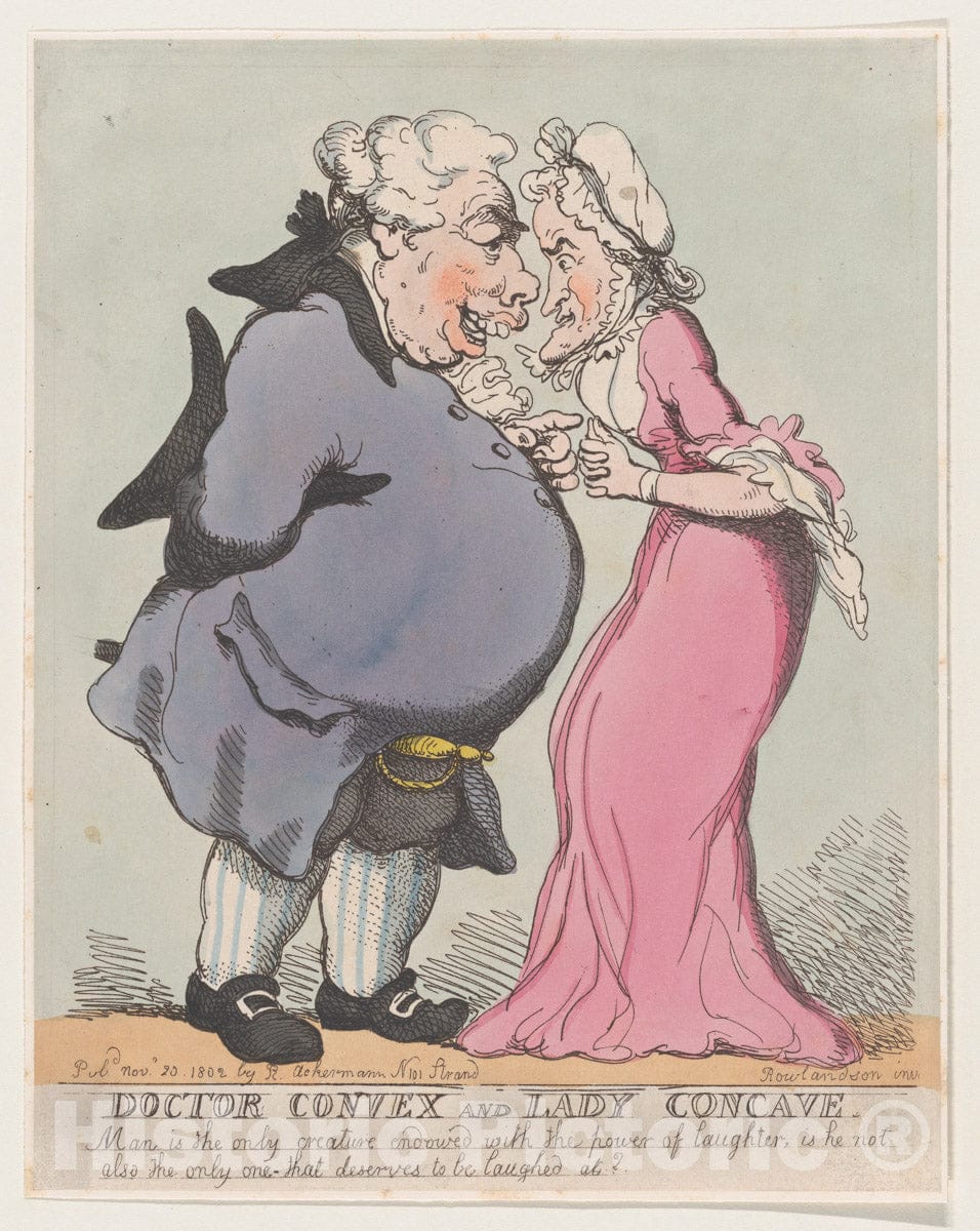 Art Print : Thomas Rowlandson - Doctor Convex and Lady Concave : Vintage Wall Art