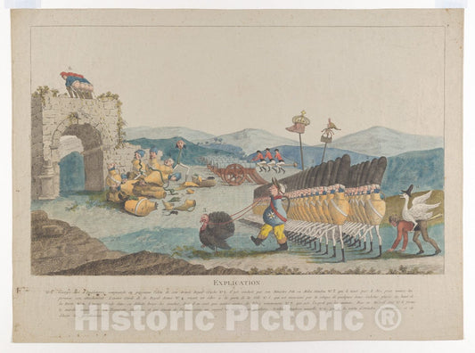 Art Print : Jacques Louis David - George III Leading an Army of Jugs : Vintage Wall Art