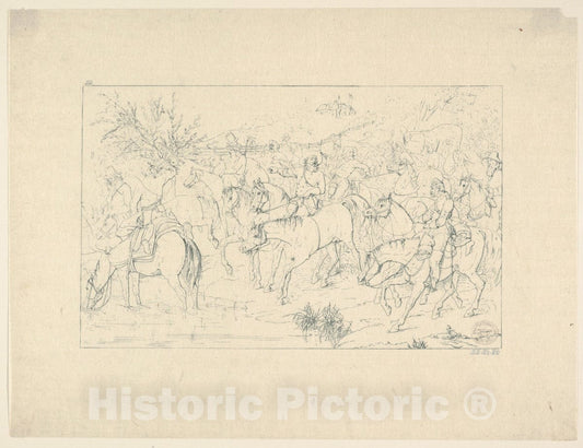 Art Print : Adalbert John Volck - General Stuart's Return from Pennsylvania (from Confederate War Etchings) : Vintage Wall Art