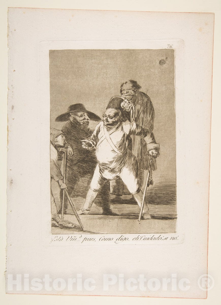 Art Print : Plate 76 from 'Los Caprichos':You Understand? - Artist: Goya - Created: 1799 : Vintage Wall Art
