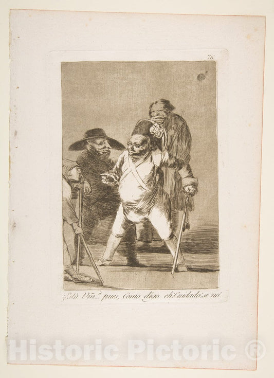 Art Print : Plate 76 from 'Los Caprichos':You Understand? - Artist: Goya - Created: 1799 : Vintage Wall Art