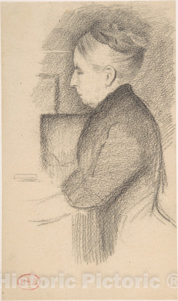 Art Print : Henri-Edmond Cross (Henri-Edmond Delacroix) - Portrait of The Artist's Mother : Vintage Wall Art