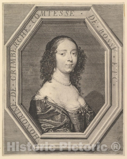 Art Print : Jean Morin - Honorine de Grimberghe, comtesse du Bossu : Vintage Wall Art