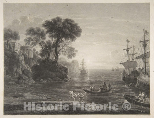 Art Print : William Richardson - Harbor Scene : Vintage Wall Art