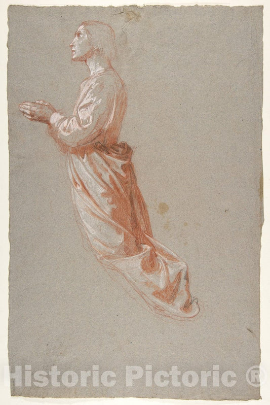 Art Print : Isidore Pils - Angel (Upper Register; Study for Wall Paintings in The Chapel of Saint Remi, Sainte-Clotilde, Paris, 1858) : Vintage Wall Art