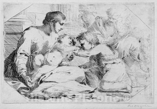 Art Print : Bartolomeo Biscaino-Jan Miele - The Mystic Marriage of Saint Catherine  v.1 : Vintage Wall Art