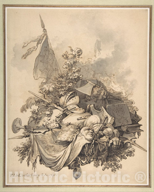 Art Print : Philippe Jacques de Loutherbourg - Illustration for The House of York : Vintage Wall Art