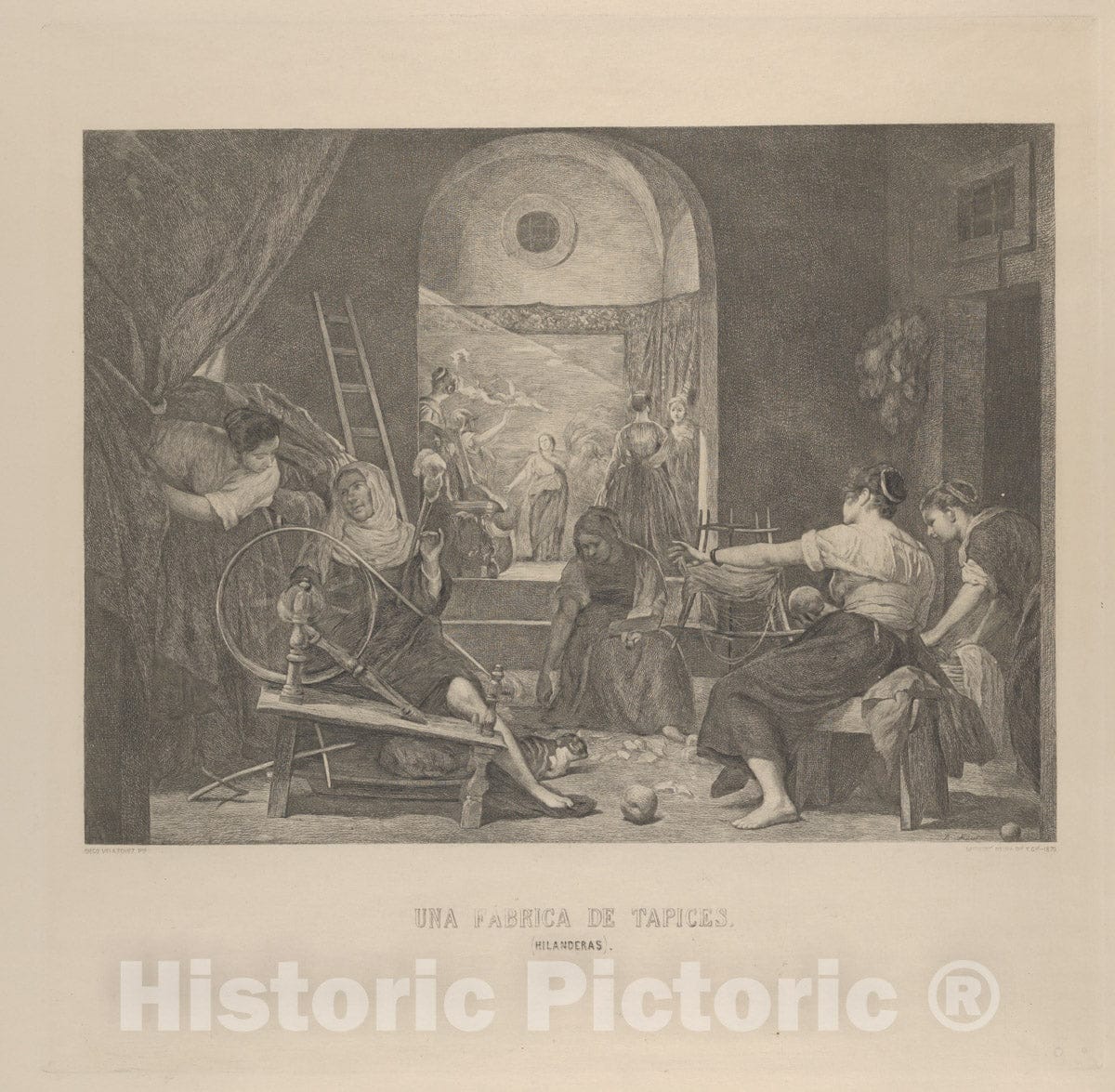 Art Print : Bartolomé Maura - The Fable of Aracne, or 'The Spinners', After Velázquez : Vintage Wall Art
