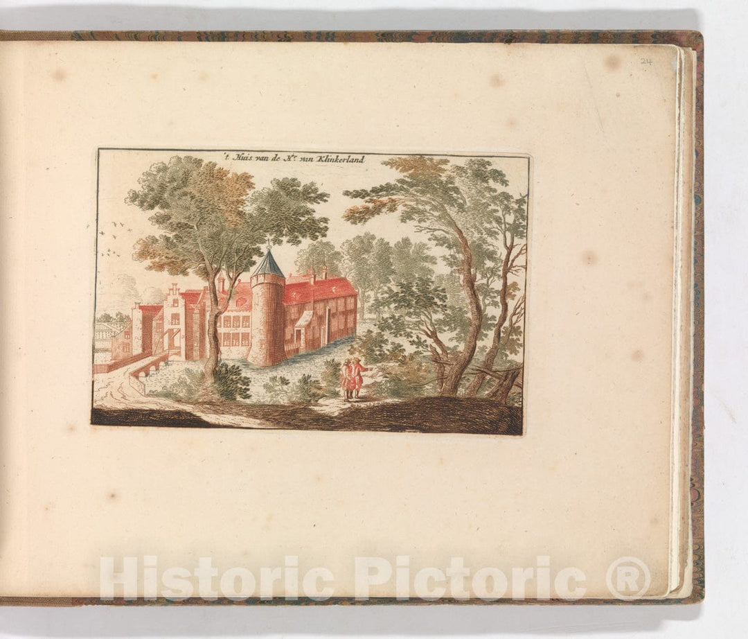 Art Print : Carel Allard - ' 't Huis Van de Hr Van Klinkerland', in: Tooneel Der Voornaamste Nederlands Huizen, En Lust Hoven, Naar T Leven Afgebeeld : Vintage Wall Art