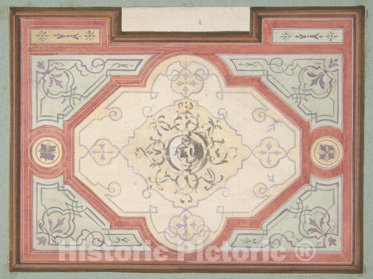 Art Print : Jules-Edmond-Charles Lachaise - Design for The Decoration of a Ceiling 5 : Vintage Wall Art