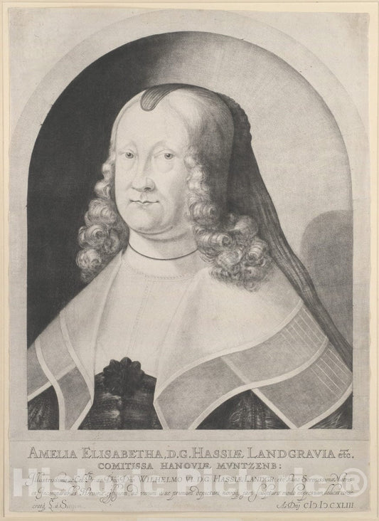 Art Print : Ludwig von Siegen - Amelia Elizabeth, Landgravine of Hesse : Vintage Wall Art