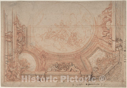Art Print : Charles de la Fosse - Ceiling Design : Vintage Wall Art