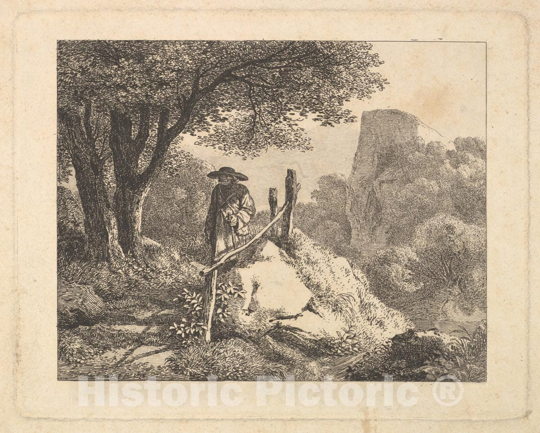 Art Print : Johann Christoph Erhard - A Shady Enclosure of Trees 1 : Vintage Wall Art