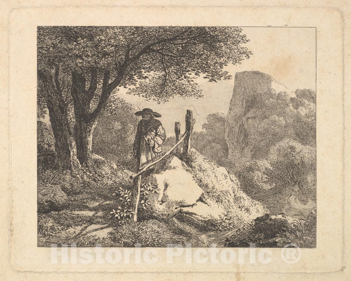 Art Print : Johann Christoph Erhard - A Shady Enclosure of Trees 1 : Vintage Wall Art