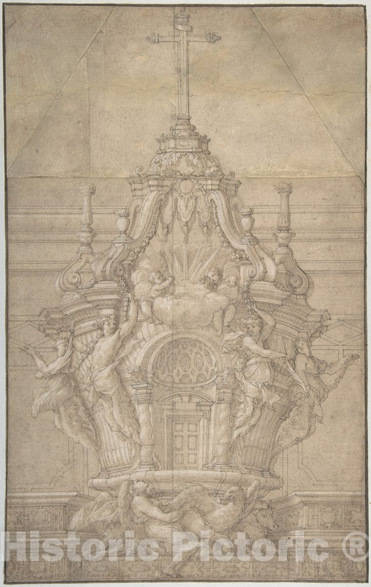 Art Print : Pierre Puget - Design for a Tabernacle : Vintage Wall Art