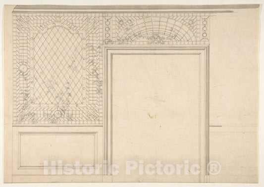 Art Print : Jules-Edmond-Charles Lachaise - Design for a Ceiling with Lattice Work and Flowering Vines : Vintage Wall Art