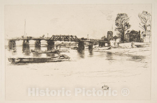 Art Print : James McNeill Whistler - Fulham (Chelsea) 2 : Vintage Wall Art