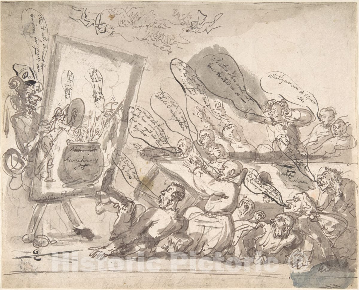 Art Print : Thomas Rowlandson - an Irish Howl : Vintage Wall Art