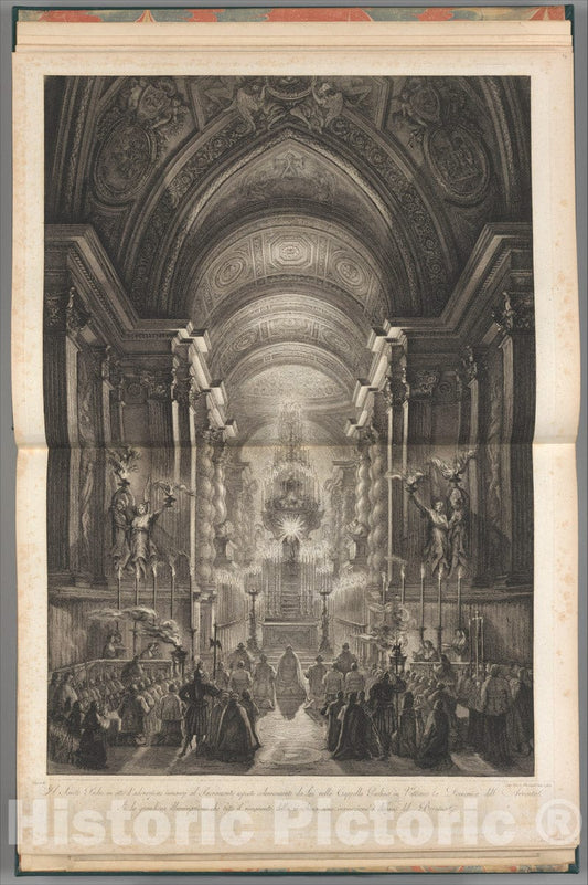 Art Print : Francesco Piranesi - Ceremony held in The Cappella Paolina, Vatican : Vintage Wall Art
