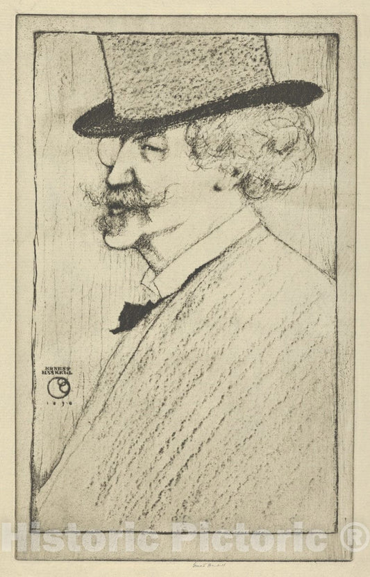 Art Print : Ernest Haskell - Portrait of Whistler : Vintage Wall Art