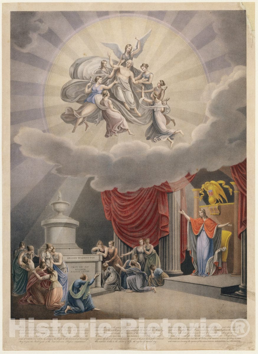 Art Print : Heinrich Weishaupt - Apotheosis of George Washington : Vintage Wall Art