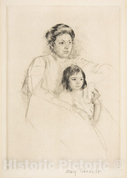 Art Print : Mary Cassatt - Margot Leaning Against Her Mother : Vintage Wall Art